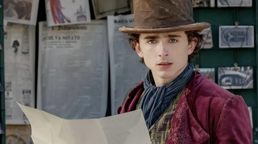 Timothée Chalamet è il protagonista principale del film Wonka
