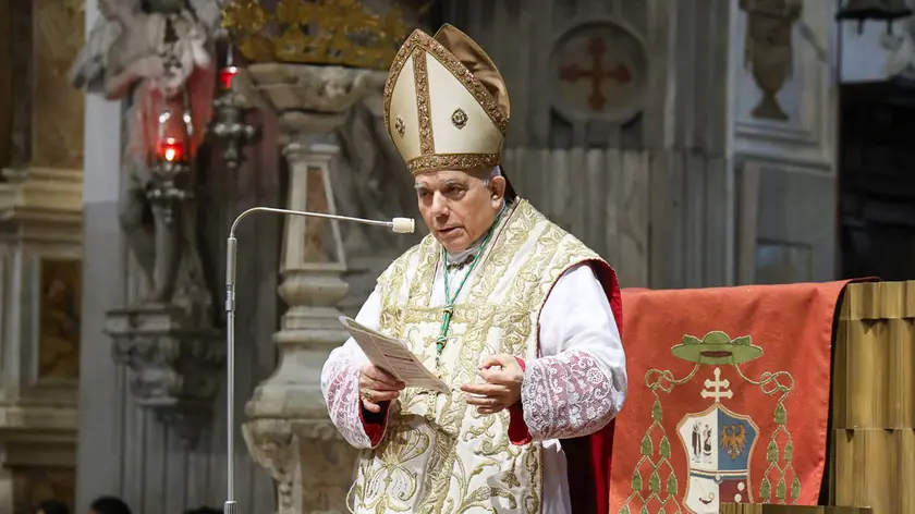 Monsignor Andrea Bruno Mazzocato ha celebrato la sua ultima omelia in Duomo a Pasqua (Foto Petrussi)