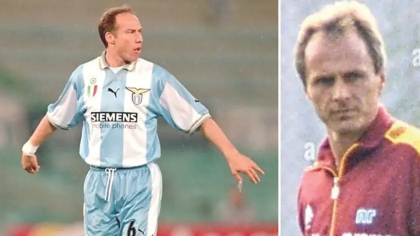 Nestor Sensini ai tempi dello scudetto vinto con la Lazio, a destra Sven Goran Eriksson