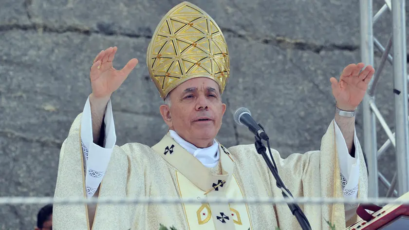 Castelmonte 8 Settembre 2018. Pellegrinaggio alla Madonna di Castelmonte. Messa sul piazzale del Santuario. © Foto Petrussi