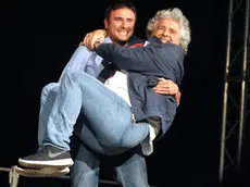 21/05/2014 Firenze, campagna elettorale per le elezioni europee del Movimento 5 Stelle, nella foto Beppe Grillo e Alessandro Di Battista