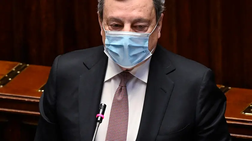 Italian Prime Minister Mario Draghi during the Question Time session at the Italian Chamber of Deputies, Rome, Italy, 12 May 2021. ANSA/Riccardo Antimiani