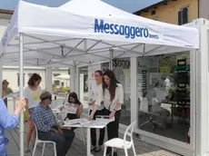 Cividale 25 Giugno 2016. Redazione e mostra pagine Messaggero Veneto in Foro Giulio Cesare. Foto Petrussi