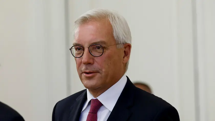 epa10830922 Russia's Deputy Foreign Minister Alexander Grushko looks on during a meeting with Turkish foreign minister in Moscow, Russia, 31 August 2023. Turkish foreign minister is on a two-day visit to Moscow to hold talks on the Black Sea grain deal. EPA/MAXIM SHEMETOV / POOL