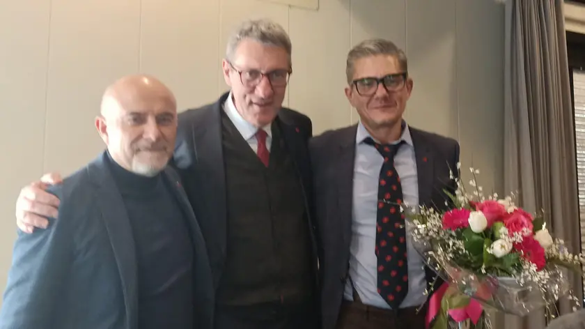 Nella foto Landini con Pezzetta e Piga
