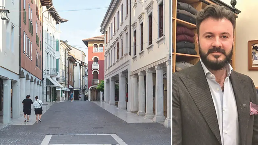 Agosto a Pordenone tanti locali pubblici chiusi e vendite ridotte nei negozi. A destra Stefano Erodi