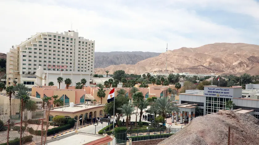 epa09082480 General view of Taba border in the Red Sea resort town of Taba, 450 kilometers east of Cairo, Sinai Peninsula, Egypt, 18 March 2021. Taba is the last part of Sinai to get released from the Israeli occupation back in 1988, as part of the 1979 Egypt–Israel peace treaty that obliged Israel to return the land gradually, with Egypt allowing Israeli citizens to enter the peninsula visa-free for up to 14 days. EPA/KHALED ELFIQI