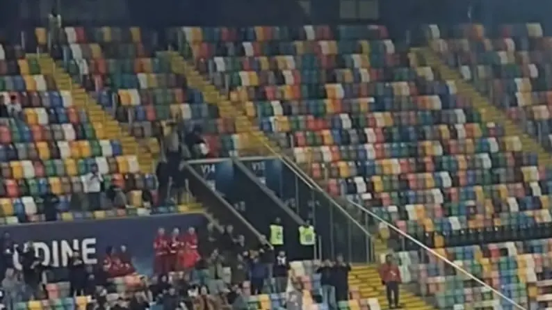 La svastica comparsa sugli spalti dello stadio Friuli