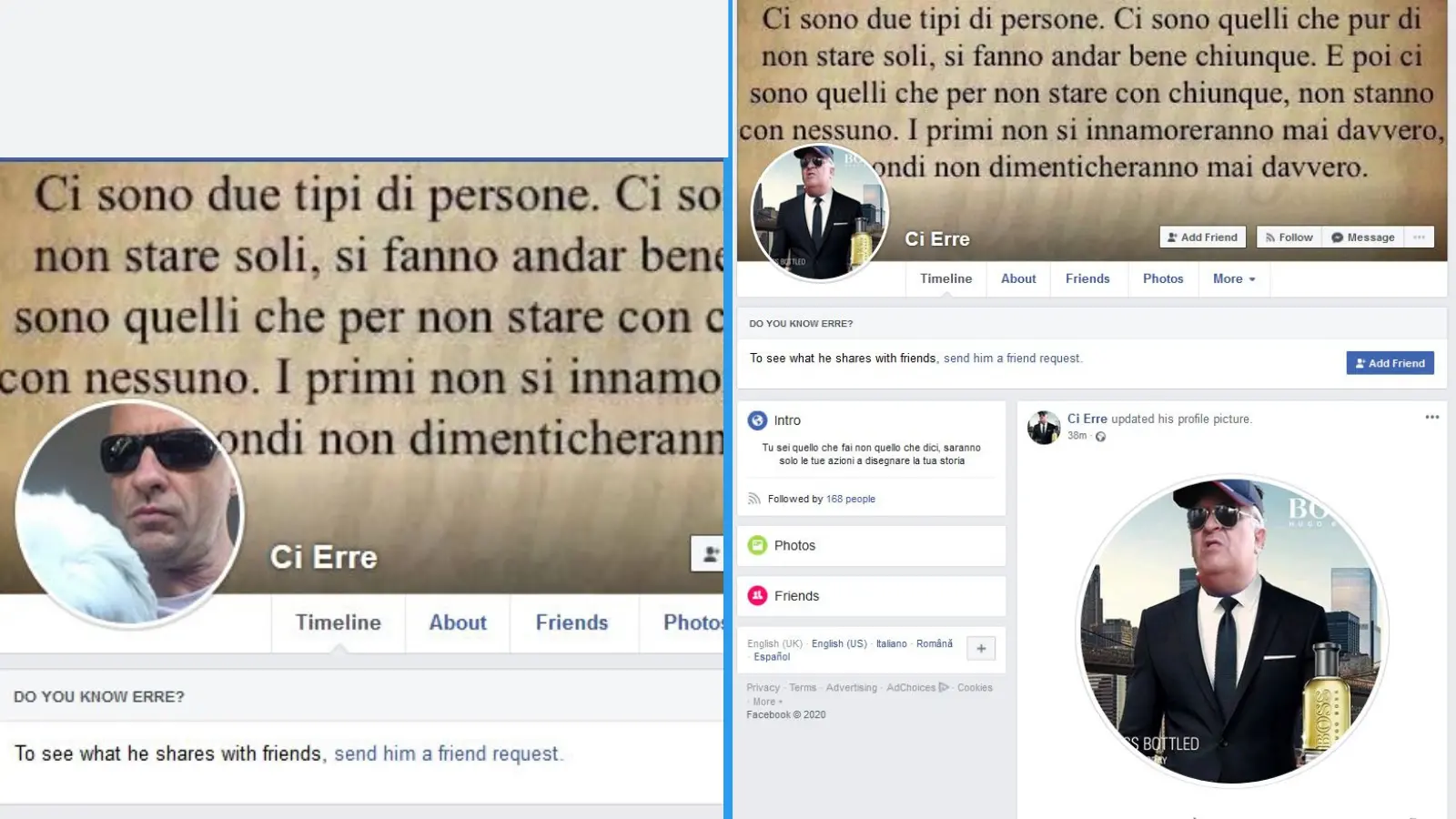 La modifica del profilo Ci Erre