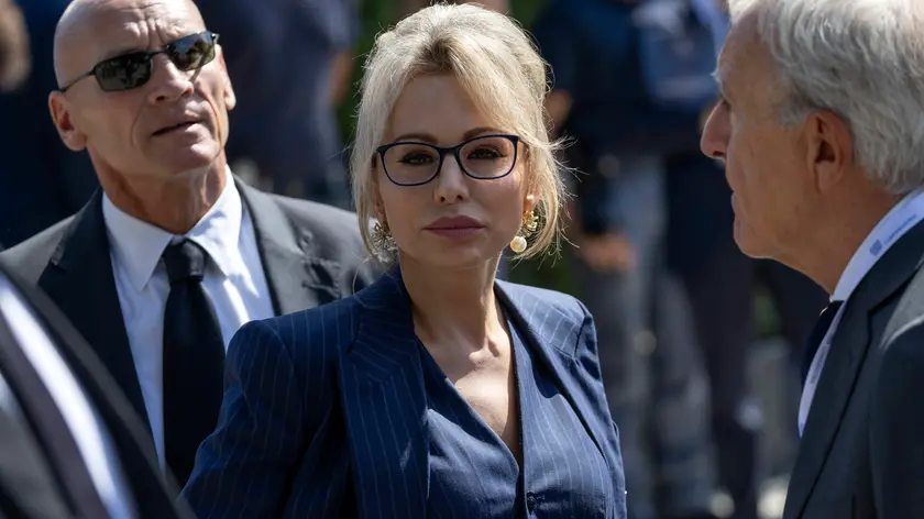 Marina Berlusconi esce dal auditorium parco della musica al termine dell’assemblea di Confindustria 2023, Roma, 15 settembre 2023 ANSA/MASSIMO PERCOSSI
