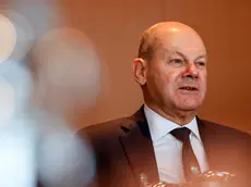 epa11169317 German Chancellor Olaf Scholz attends the weekly cabinet meeting of the German government at the Chancellery, in Berlin, Germany, 21 February 2024. EPA/HANNIBAL HANSCHKE