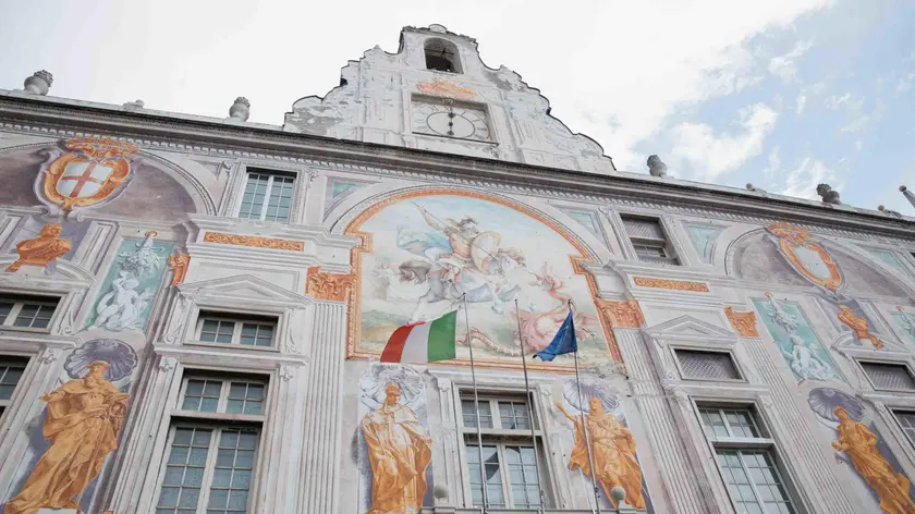 Una veduta esterna di Palazzo San Giorgio, Genova, 24 maggio 2024. ANSA/ ELISA LAURICELLA