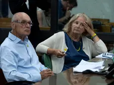 Paola (R) and Claudio Regeni (L), Giulio's mother and father, attend the new hearing of the trial against the four Egyptian 007 accused of torturing and killing their son, Giulio Regeni, in Rome, Italy, 03 July 2024. A trial was opened on 20 February against four Egyptian intelligence officers accused of the kidnapping, torture, and murder of Italian student Giulio Regeni in Cairo in 2016. ANSA/MASSIMO PERCOSSI