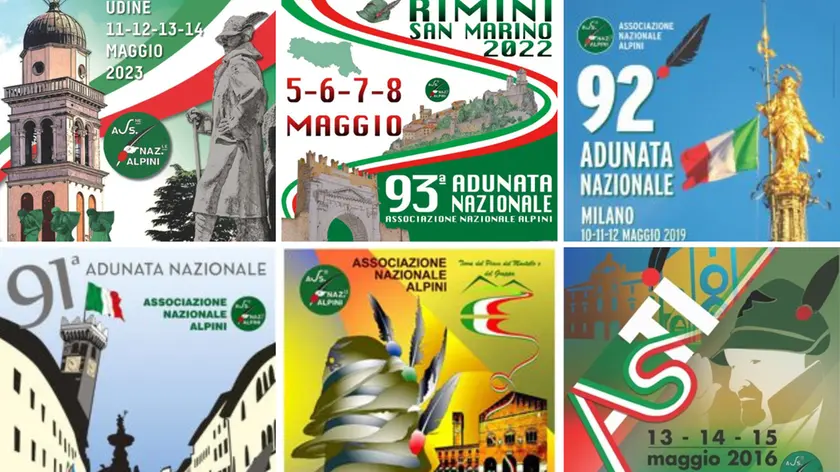 I manifesti delle ultime adunate degli alpini