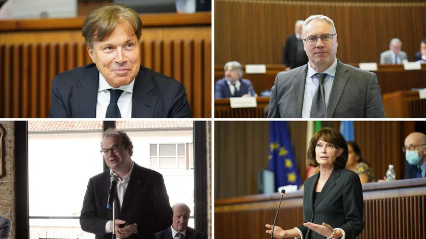 A partire da destra,in alto: Sergio Emidio Bini, Mauro Bordin, Mario Anzil e Alessia Rosolen