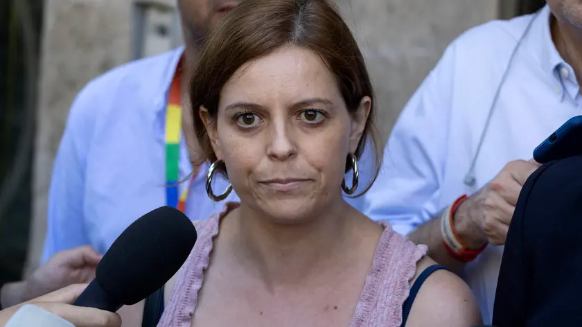 La neo eletta deputata europea Ilaria Salis all'assemblea nazionale del partito Sinistra Italiana, Roma, 6 luglio 2024. ANSA/MASSIMO PERCOSSI