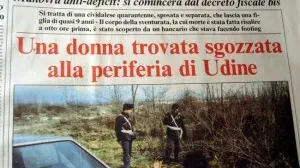 La pagina del Messaggero Veneto dedicata all'assassinio di una delle vittime del mostro di Udine