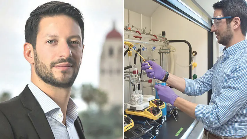 Matteo Cargnello, a destra in laboratorio