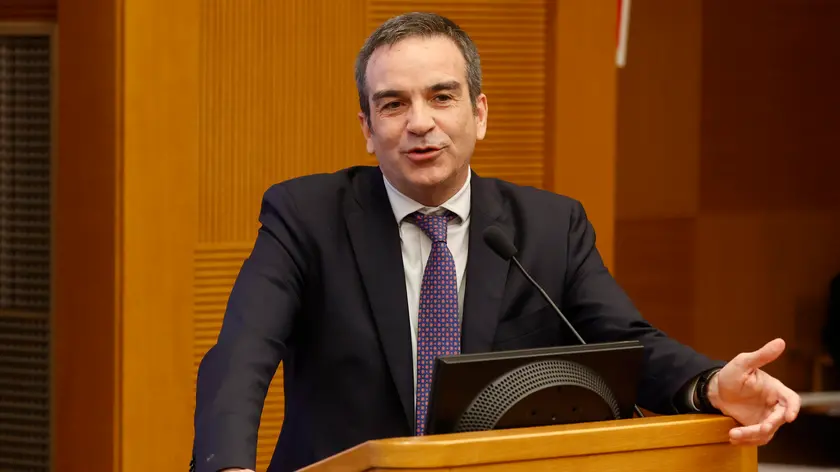 Il presidente della Calabria Roberto Occhiuto interviene al convegno "La salute come fondamentale diritto per una riforma della sanità", presso la Camera dei Deputati, Roma, 05 aprile 2024, ANSA/VINCENZO LIVIERI