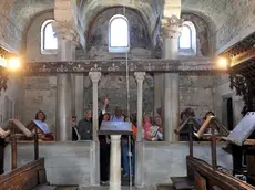 Cividale 25 Maggio 2012. Turisti al Tempietto Longobardo.Telefoto copyright Petrussi Foto Press / Diego Petrussi.