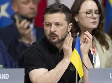 epa11414911 Ukrainian President Volodymyr Zelensky attends the plenary session during the Summit on peace in Ukraine in Stansstad near Lucerne, Switzerland, 16 June 2024. International heads of state gather on 15 and 16 June at the Buergenstock Resort in central Switzerland for the two-day Summit on Peace in Ukraine. EPA/URS FLUEELER / POOL EDITORIAL USE ONLY