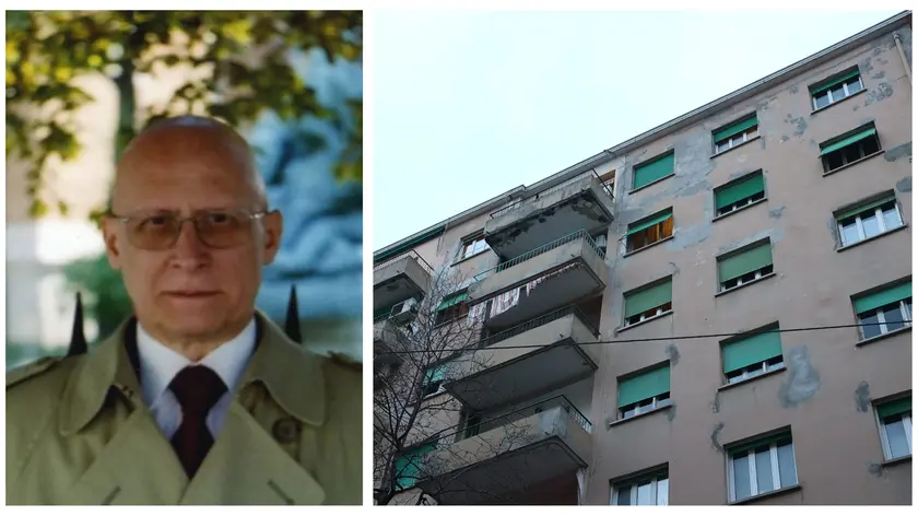 Roberto Fabris e il condominio di via del Ghirlandaio dove si è consumata la tragedia (Lasorte)