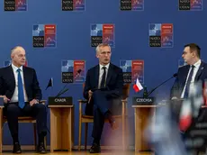 epa11381090 NATO Secretary General Jens Stoltenberg (C) starts the informal NATO Foreign Ministers Meeting at Czernin Palace, in Prague, Czech Republic, 31 May 2024. One of the main topic of the two-day informal meeting of NATO foreign ministers is the search for consensus on the Alliance's next steps in support of Ukraine and discuss priorities for the upcoming NATO Washington Summit. EPA/MARTIN DIVISEK / POOL