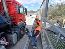 20 marzo 2018 Autovie Venete. Controlli strutturali, prove statiche dei ponti e cavalcavie. Copyright Foto Petrussi / Ferraro Simone