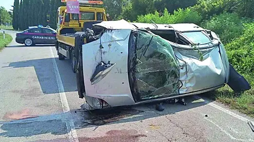 I soccorsi intervenuti in via di Villa Varda a Brugnera
