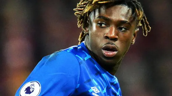 epa08384970 (FILE) - Moise Kean of Everton in action during the English Premier League soccer match between Liverpool FC and Everton FC in Liverpool, Britain, 04 December 2019 (re-issued on 26 April 2020). Moise Kean has been criticised by English Premier League side Everton after breaching coronavirus lockdown restrictions by hosting a party at his home, British media reports stated on 26 April 2020. EPA/PETER POWELL *** Local Caption *** 55682410