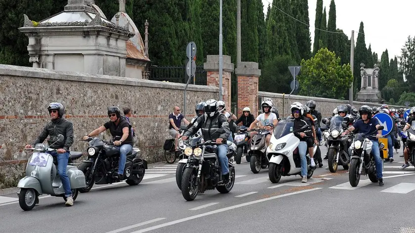 Udine 28 giugno 2014 Partenza da Udine delle ceneri di Marco accompagnate dagli amici in moto. Copyright Foto Petrussi / Ferraro Simone
