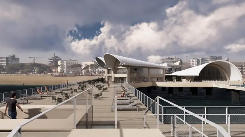 Il disegno realizzato al computer di come diventerà la Terrazza a mare, progetto per il quale la Regione ha già stanziato 14 milioni