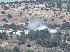 epa10938254 Smoke rises in the Israeli village of Avivim as a result of an anti-tank missile fired from Lebanon, 25 October 2023. According to an Israeli army spokesperson an anti-tank missile was launched from Lebanon towards Israeli soldiers in the area of Avivim. No injuries have been reported. In response, Israeli army tanks and artillery fired back at the source of the attack. EPA/ATEF SAFADI