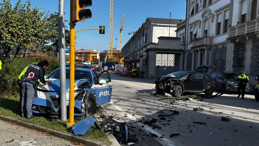 L'incidente in piazzale Cavedalis a Udine