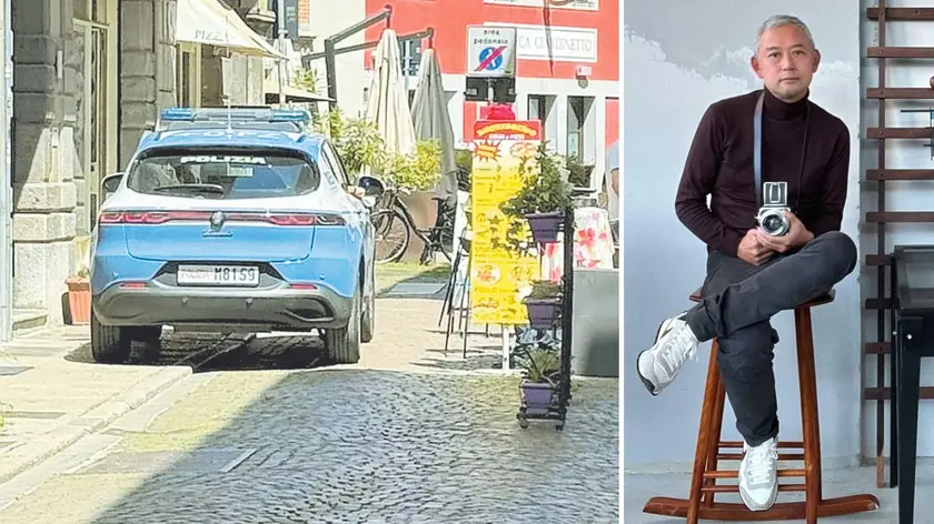 Il luogo dove è avvenuta l'aggressione e, a destra, Shimpei Tominaga