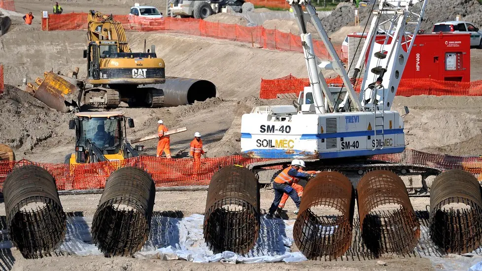 06 aprile 2017 Autovie Venete, A4 lavori per la 3° corsia, nuovo ponte sul Tagliamento e cantieri vari. Copyright Foto Petrussi / Ferraro Simone