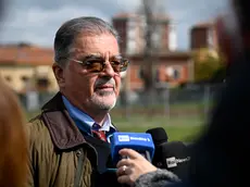 L'avvocato Fabio Anselmo all'uscita dell'aula bunker del carcere di Rebibbia per la sentenza di primo grado sui presunti depistaggi nel caso Cucchi, Roma, 7 aprile 2022. ANSA/RICCARDO ANTIMIANI