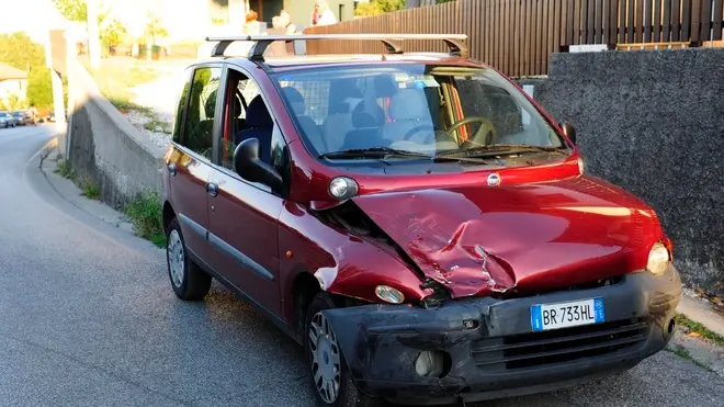 Buja 1 Agosto 2013. Incidente auto moto. Copyright Petrussi / Serratore