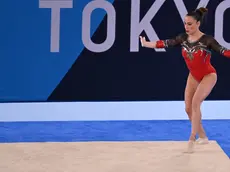 Vanessa Ferrari il 2 agosto 2021 ai Giochi di Tokyo 2020, dove ha vinto la medaglia d’argento nel corpo libero