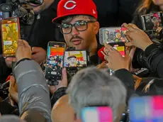 Il rapper Geolier in occasione della cerimonia di conferimento di una targa e della medaglia della città da parte del sindaco Manfredi (non in foto), per il risultato conseguito al Festival di Sanremo, 12 febbraio 2024. ANSA/ CIRO FUSCO