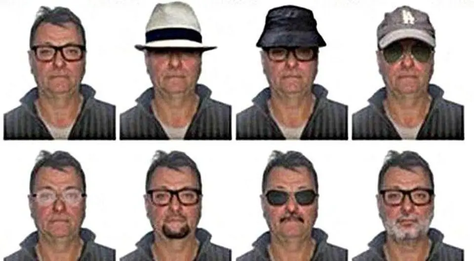 Le foto segnaletiche tratte dal sito del quotidiano O globo e diffuse dalla polizia brasiliana che riguardano Cesare Battisti con la simulazione di possibili travestimenti, Roma, 16 dicembre 2018.