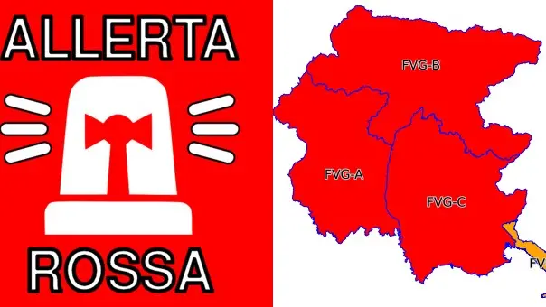 Il bollettino diramato dalla Protezione civile: allerta fino alle 23.59 di venerdì 3 novembre