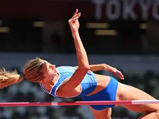 Italy's Alessia Trost competes in the women's high jump qualification during the Tokyo 2020 Olympic Games at the Olympic Stadium in Tokyo on August 5, 2021. (Photo by Andrej ISAKOVIC / AFP)