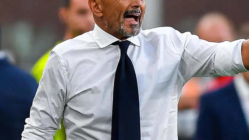 NapoliÃ??s Italian coach Luciano Spalletti during the Italian Serie A soccer match Genoa Cfc vs Ssc Napoli at Luigi Ferraris stadium in Genoa, Italy, 29 August 2021 ANSA/SIMONE ARVEDA