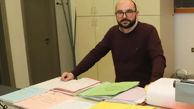 Pocenia 10 Marzo 2020. Sindaco al lavoro da impiegato. © Foto Petrussi