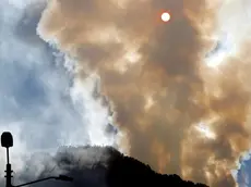 epa11104066 A column of smoke caused by a forest fire on El Cable Hill, in Bogota, Colombia, 25 January 2024. A total of 31 forest fires are active in Colombia and affect nine departments and Bogota, where the emergency continues due to fires in two of its hills, the National Disaster Risk Management Unit (Ungrd) reported. The most worrying are those of the eastern hills and El Cable of Bogota, since the smoke spreads throughout a good part of the capital and is affecting air quality and air operations. EPA/Mauricio Duenas Castaneda