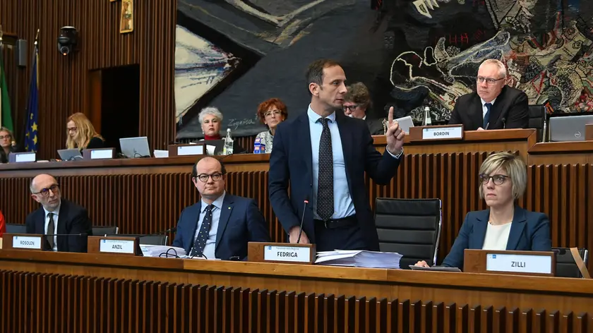 Il presidente Fedriga in Aula