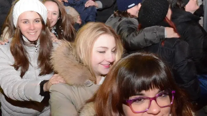 Udine 31 dicembre 2014 capodanno piazza primo maggio Telefoto Copyright Petrussi Foto Turco Massimo