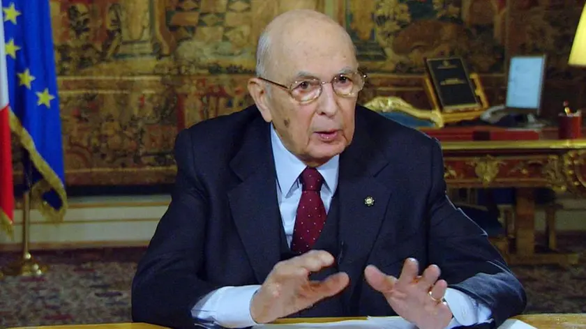Il Presidente della Repubblica Giorgio Napolitano in occasione del messaggio di Fine Anno agli Italiani, 31 dicembre 2013..ANSA/UFFICIO STAMPA QUIRINALE - EDITORIAL USE ONLY