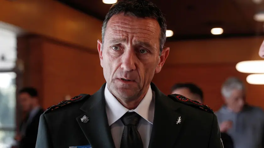 epa10511733 The Israeli Chief of the General Staff Herzi Halevi ahead of the meeting between the US Secretary of Defense Austin and Israel's Defense Minister Gallan at Ben Gurion airport, near Tel Aviv, Israel, 09 March 2023. Secretary Austin arrived to Israel as part of a regional tour that includes Egypt, Iraq and Jordan. EPA/ATEF SAFADI